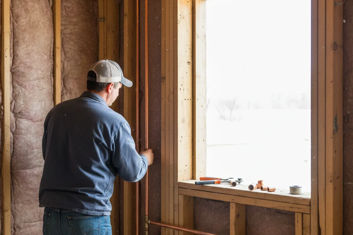 Licensed plumber running new copper supply lines in a Saint Petersburg home